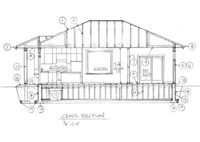 second dwelling home design cross section blueprint