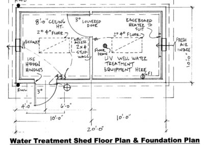 water treatment shed design floor foundation blueprint