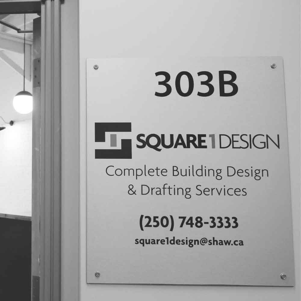 Square One Design studio address sign